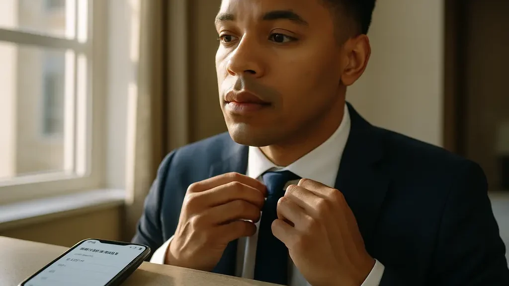 Interview attire options laid out for a video and in-person job meeting